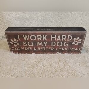 Rustic Brown Holiday Dog Sign